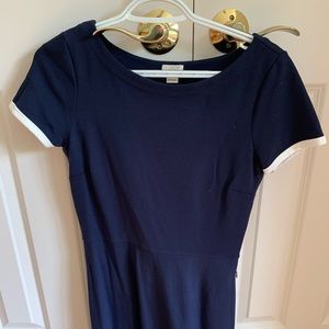 J. Crew blue and white flair dress